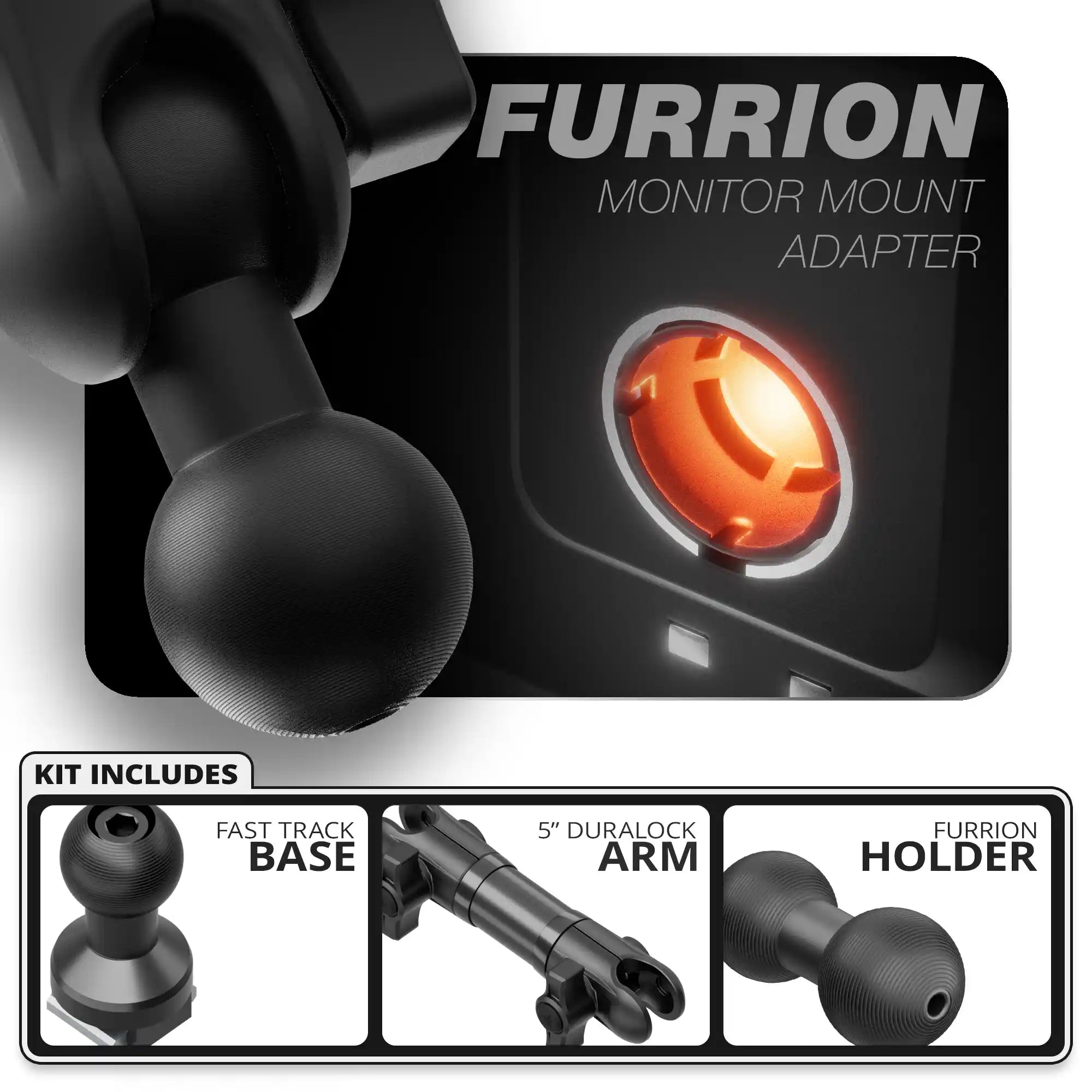 Furrion | Fast Track Base | 5" DuraLock Aluminum Tube Arm