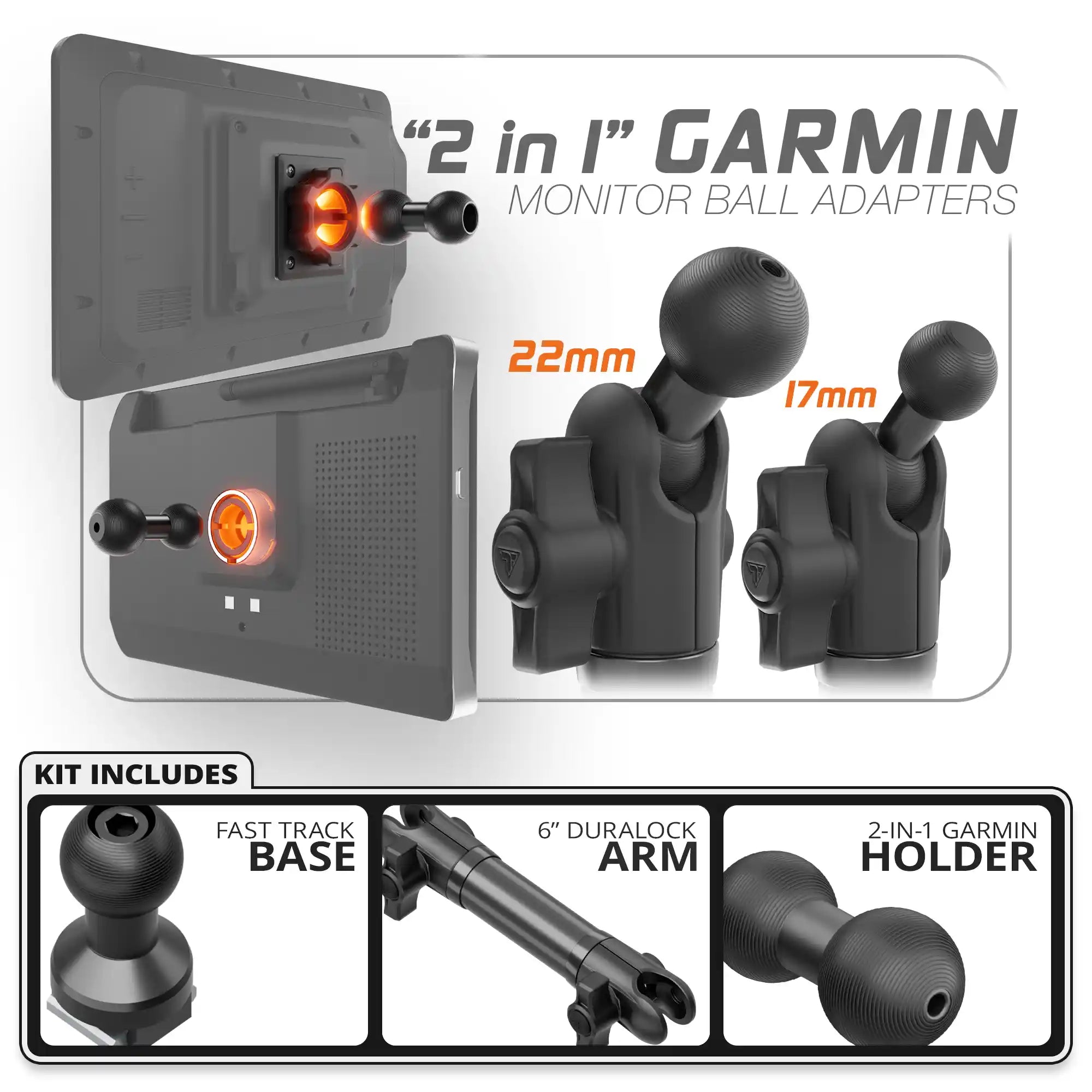 Garmin | TRAXX™ - Fast Track Base | 6" DuraLock Arm