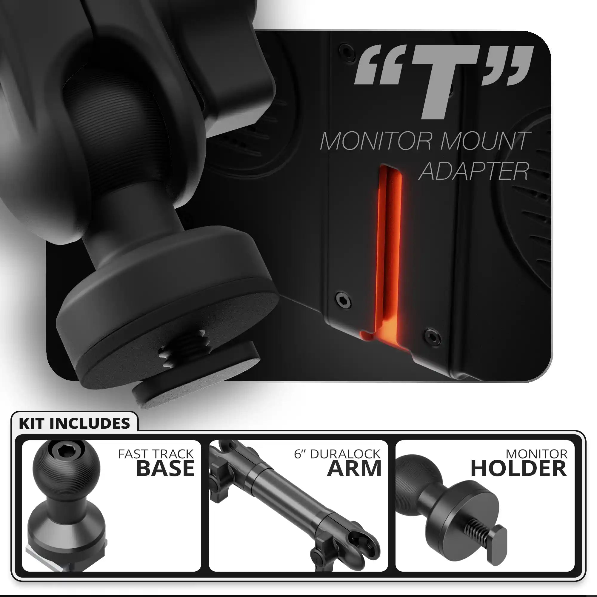 Single T Screw | TRAXX™ - Fast Track Base | 6" DuraLock Arm