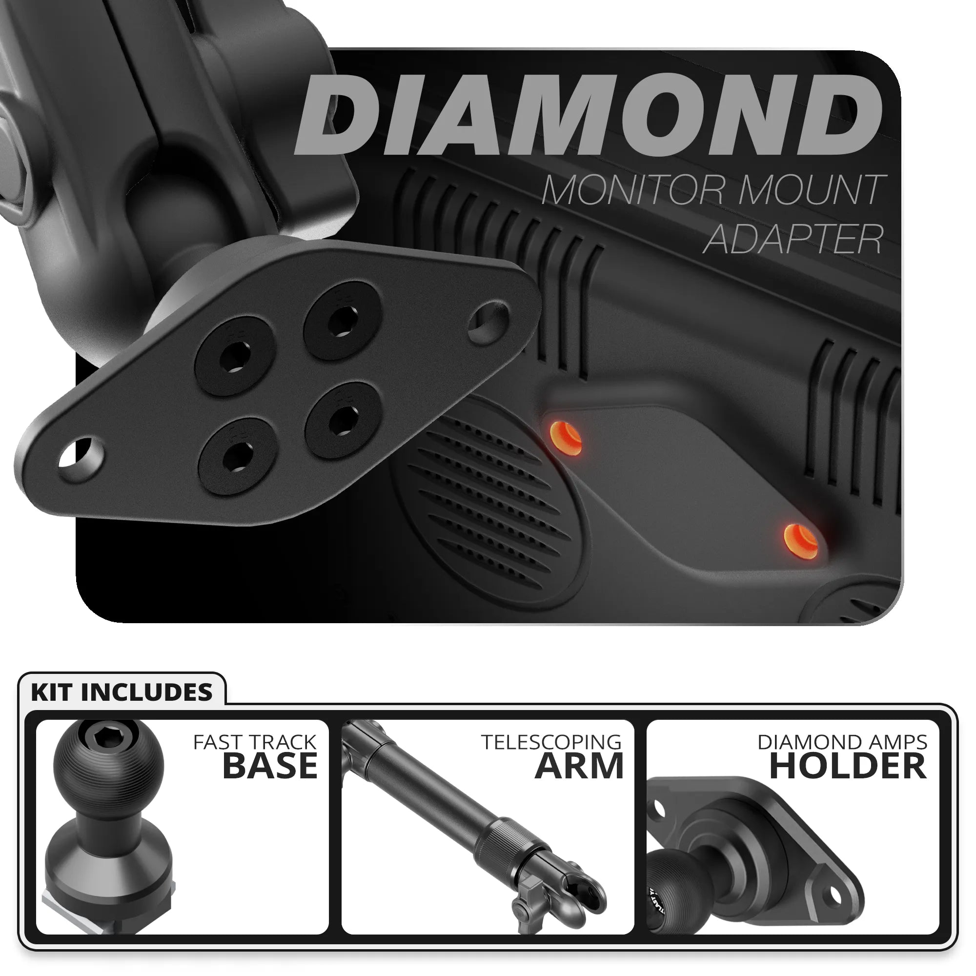 Diamond AMPS | TRAXX™ - Fast Track Base | 7.5" - 9.25" Telescoping Arm