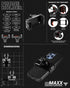 Black Motorcycle Vibration Dampening Phone Cradle | Headrest Mount 3/8" - 5/8" Bar Clamp | Short Reach