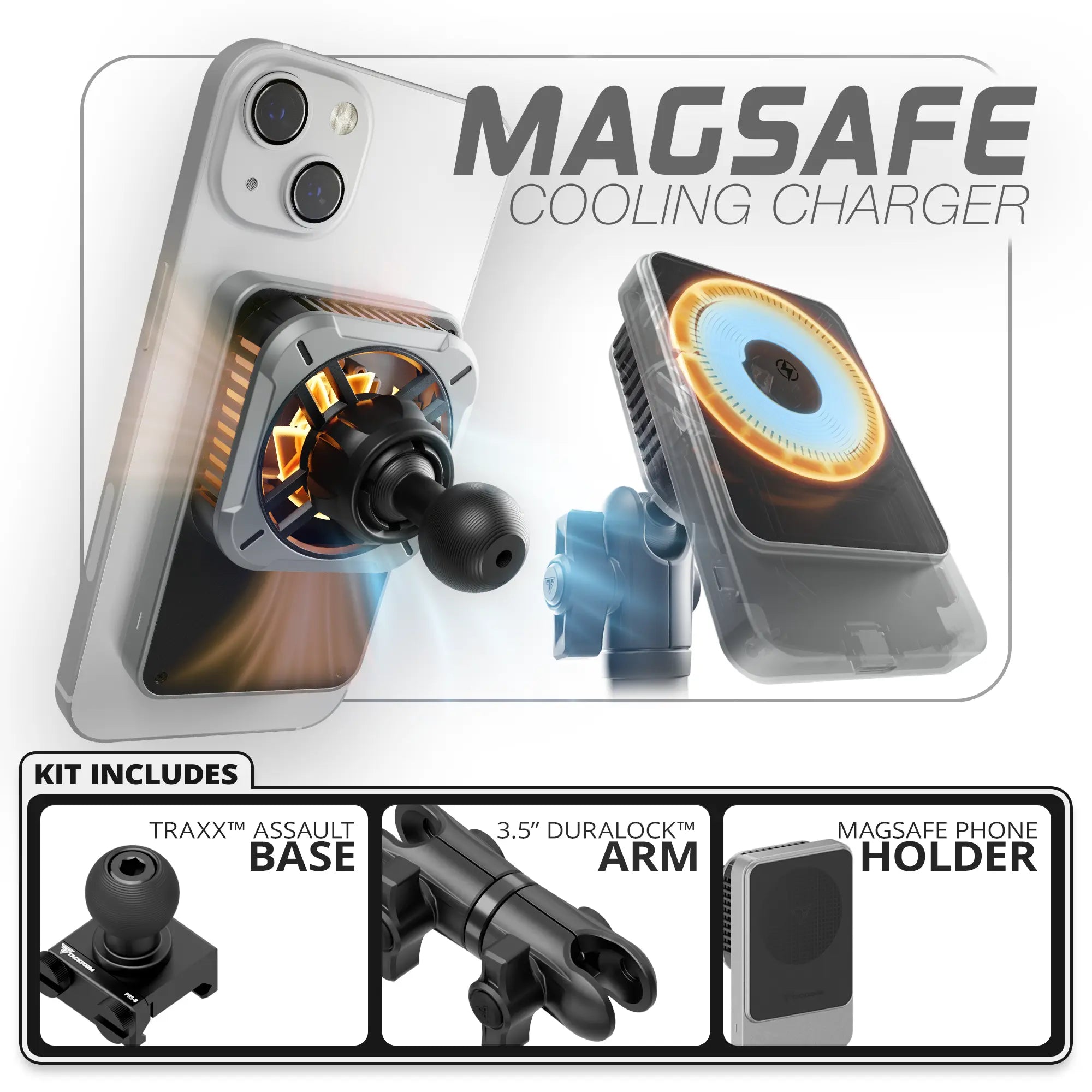 MagSafe Wireless Charging Phone Holder | TRAXX™ - Assault Track Base | 3.5" DuraLock Arm