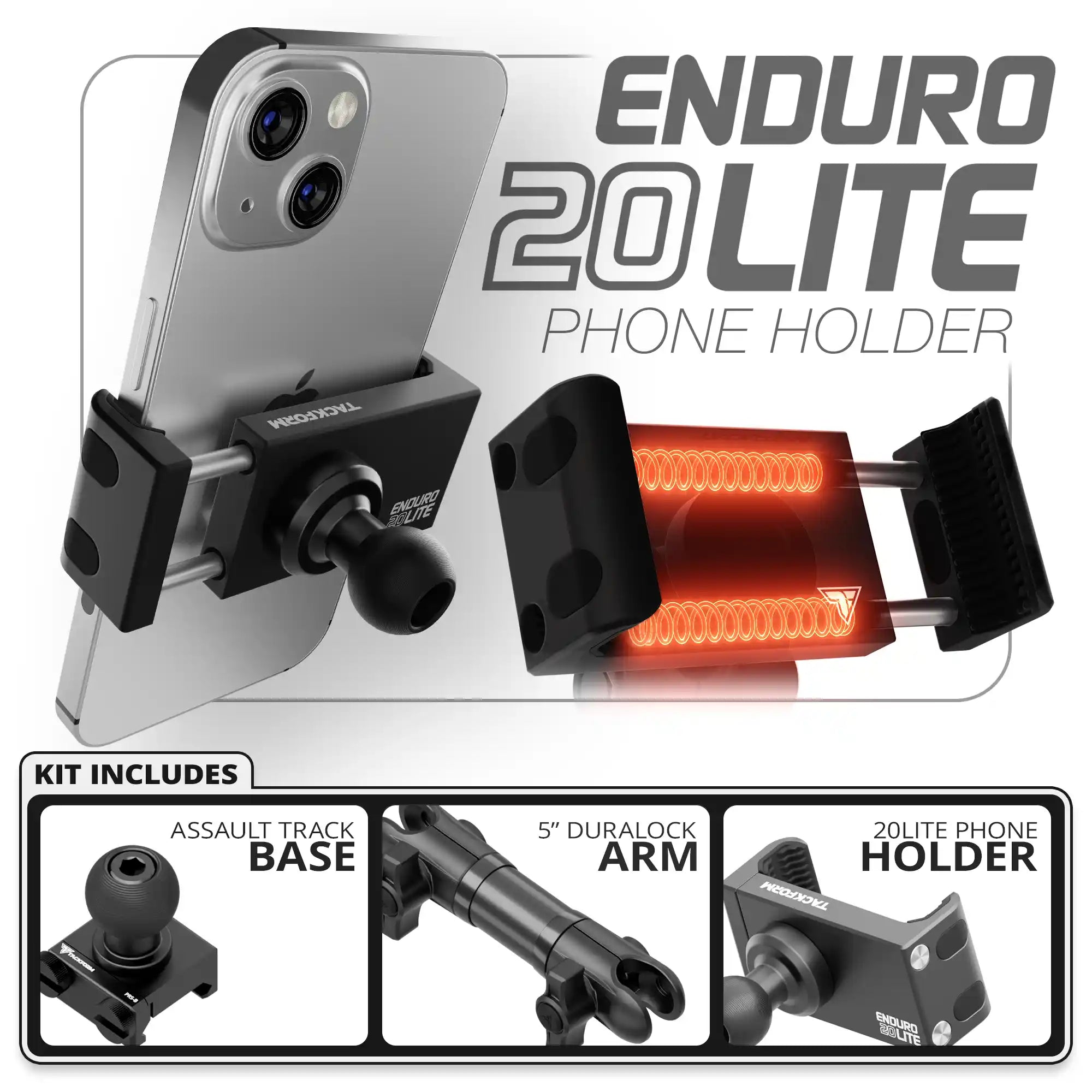 20LITE Phone Holder | Assault Track Base | 5" DuraLock Arm