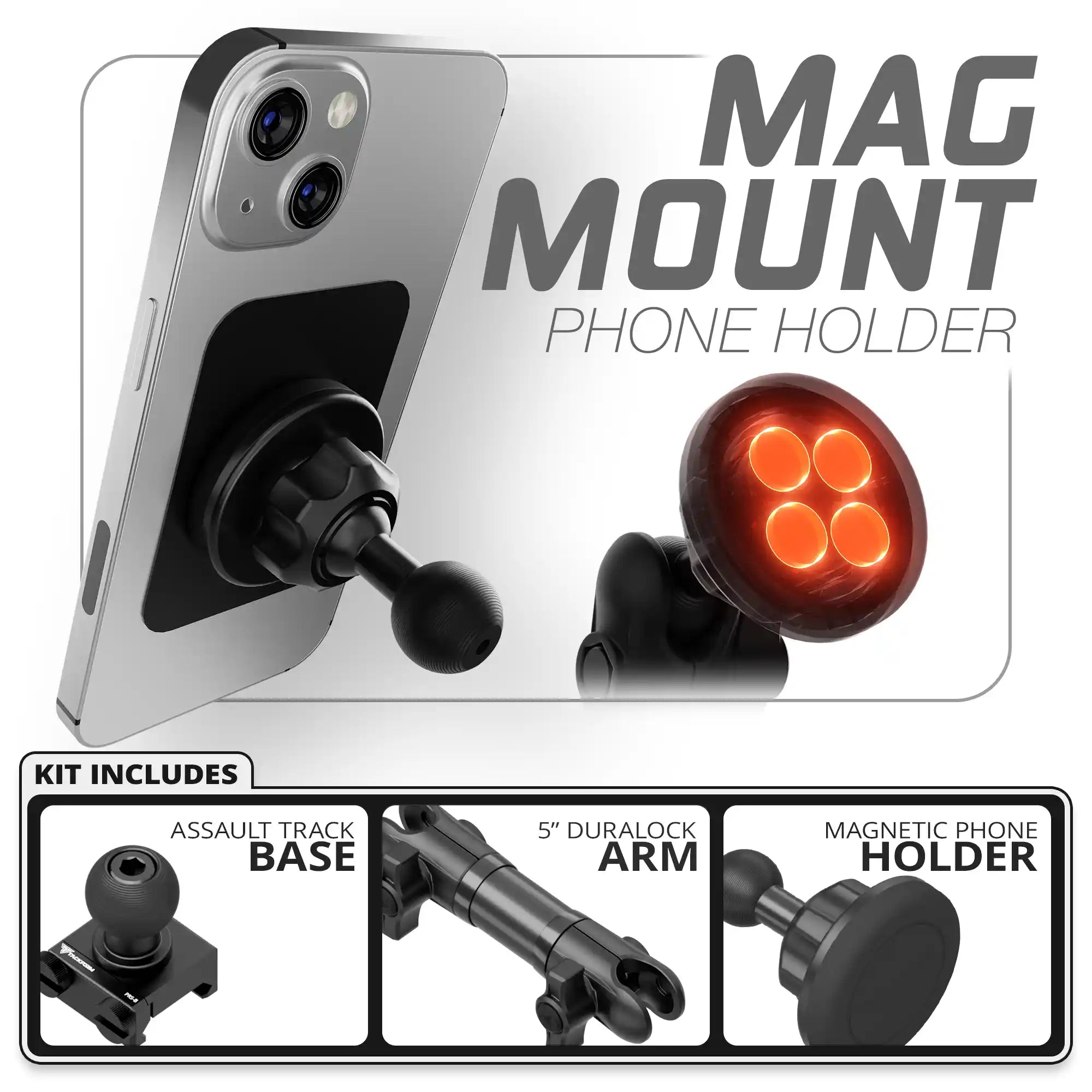 Magnetic Phone Holder | Assault Track Base | 5" DuraLock Arm