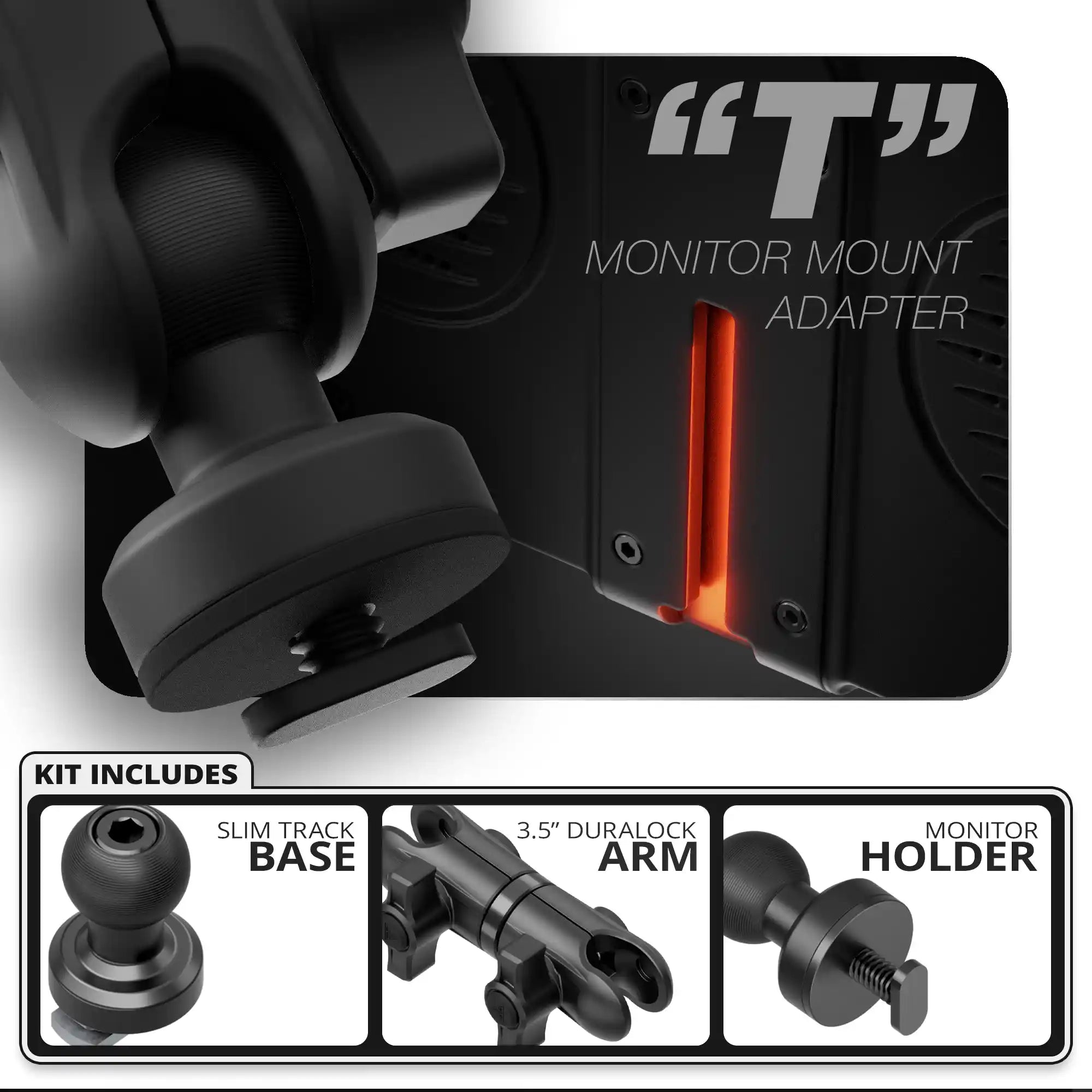 Single T Screw | Slim Track Base | 3.5" DuraLock Arm