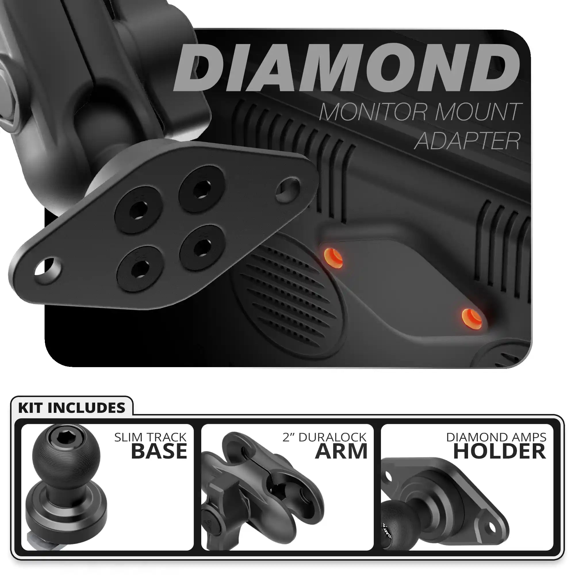 Diamond AMPS | Slim Track Base | 2" DuraLock Arm