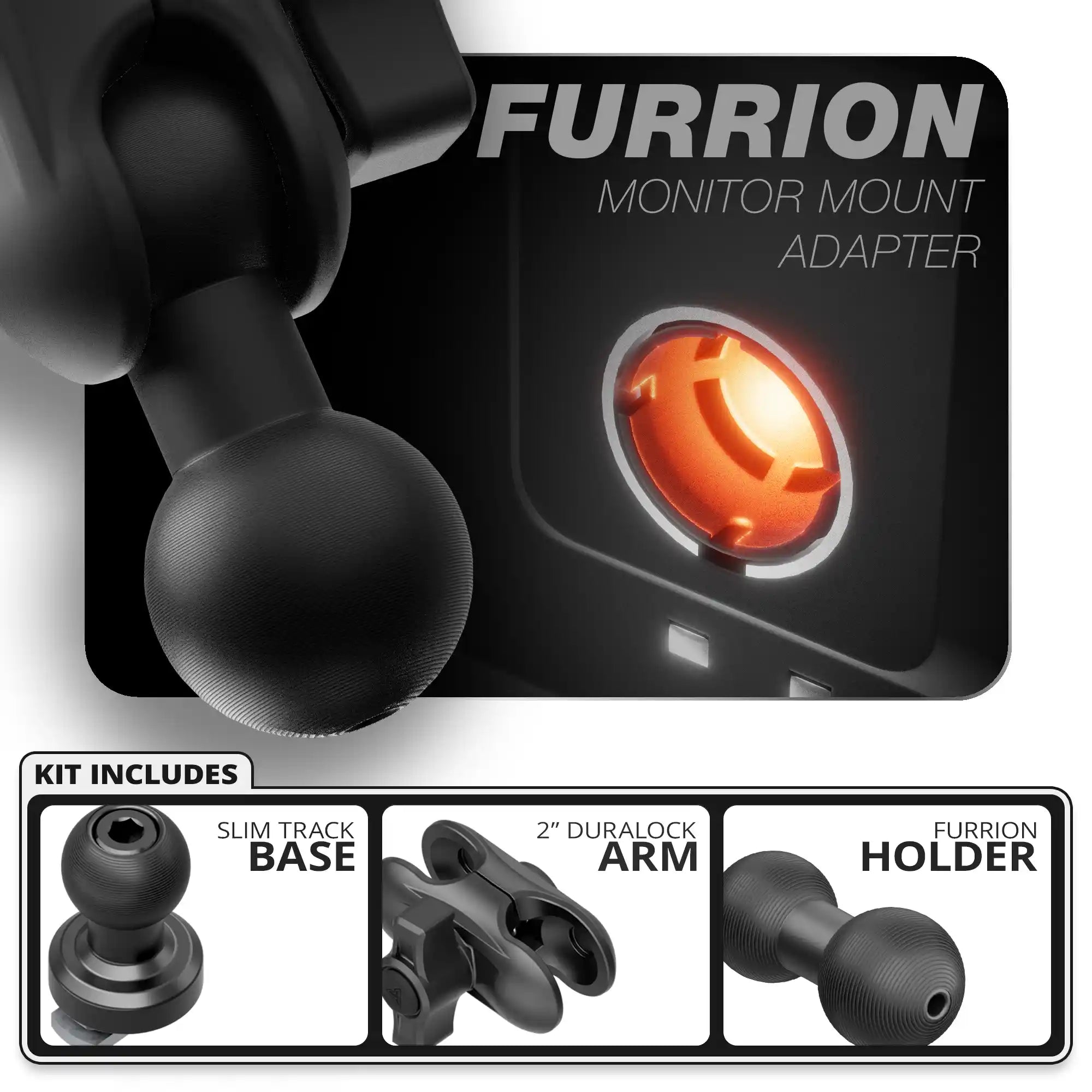 Furrion | Slim Track Base | 2" DuraLock Arm