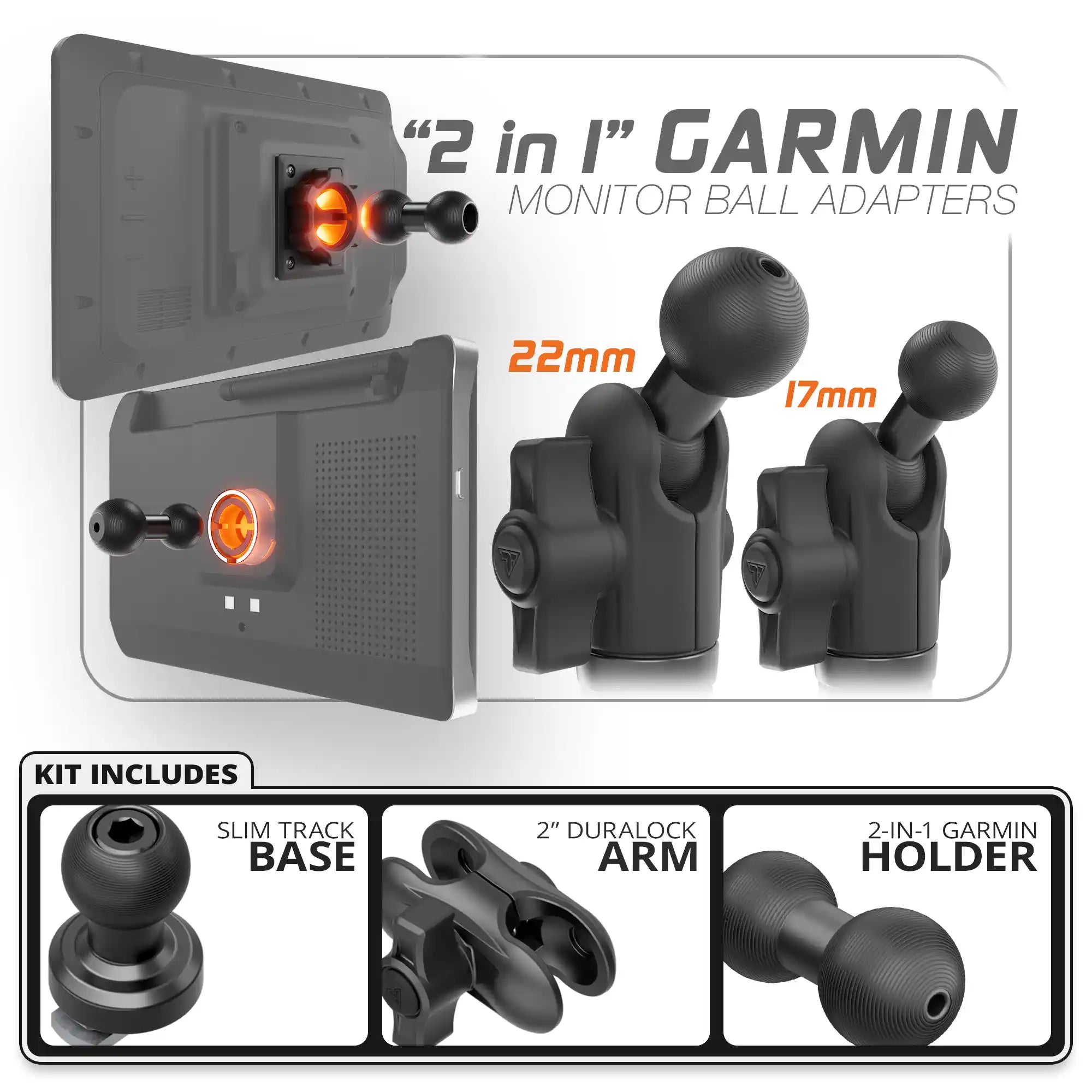 Garmin | Slim Track Base | 2" DuraLock Arm