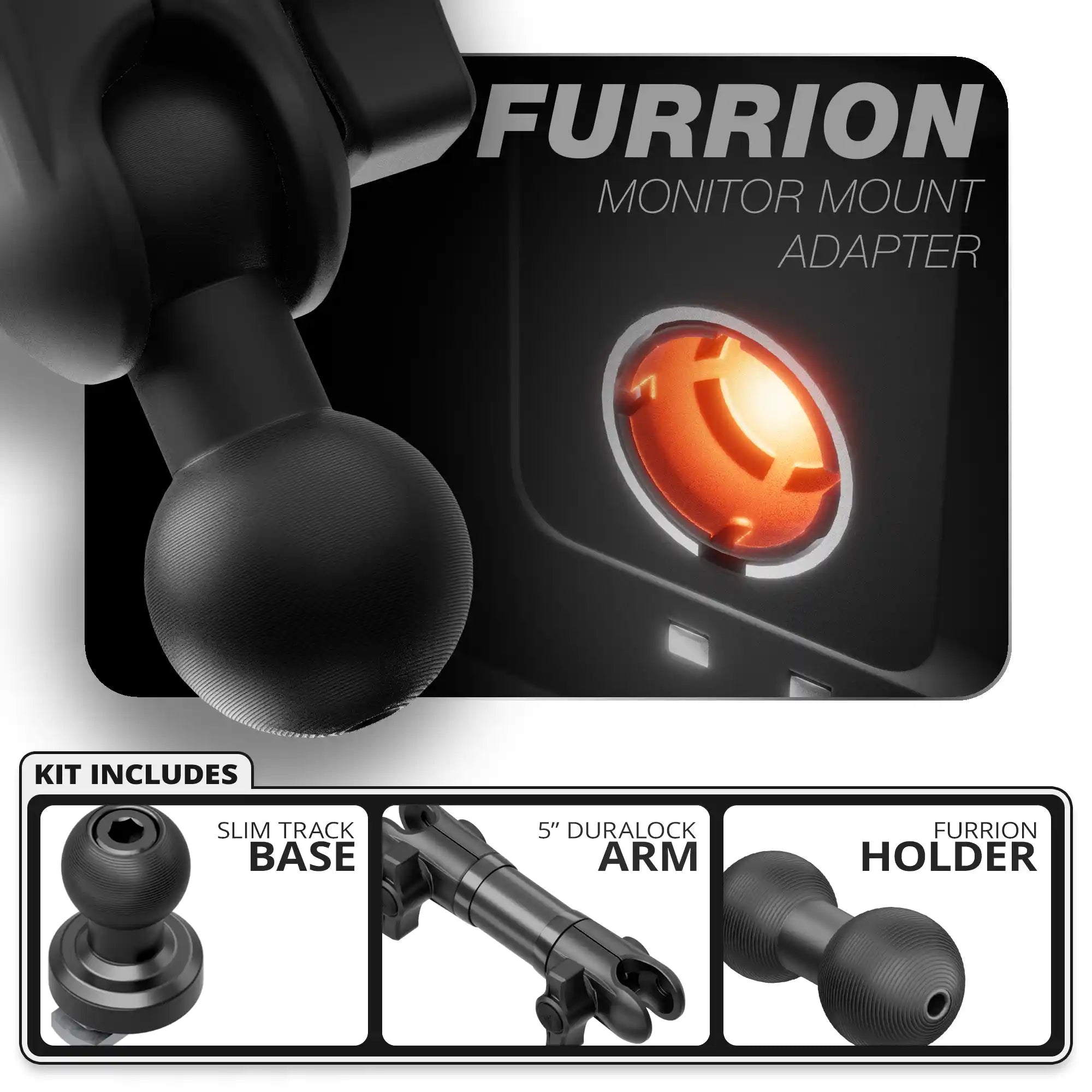 Furrion | Slim Track Base | 5" DuraLock Arm