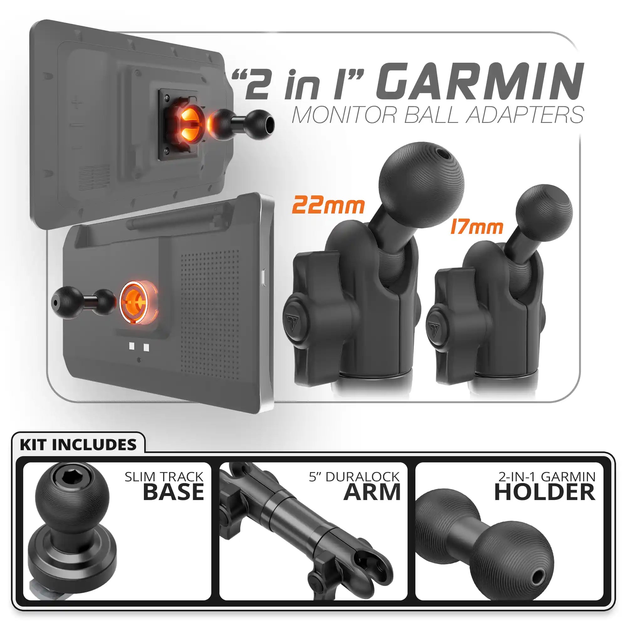Garmin | Slim Track Base | 5" DuraLock Arm