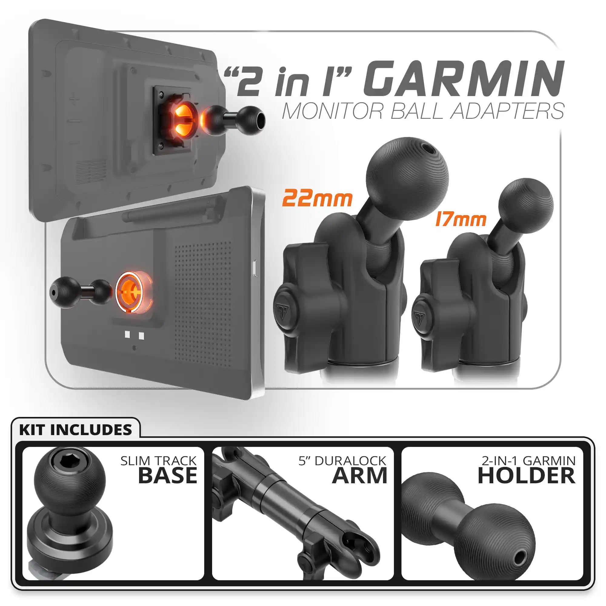 Garmin | TRAXX™ - Slim Track Base | 5" DuraLock Arm