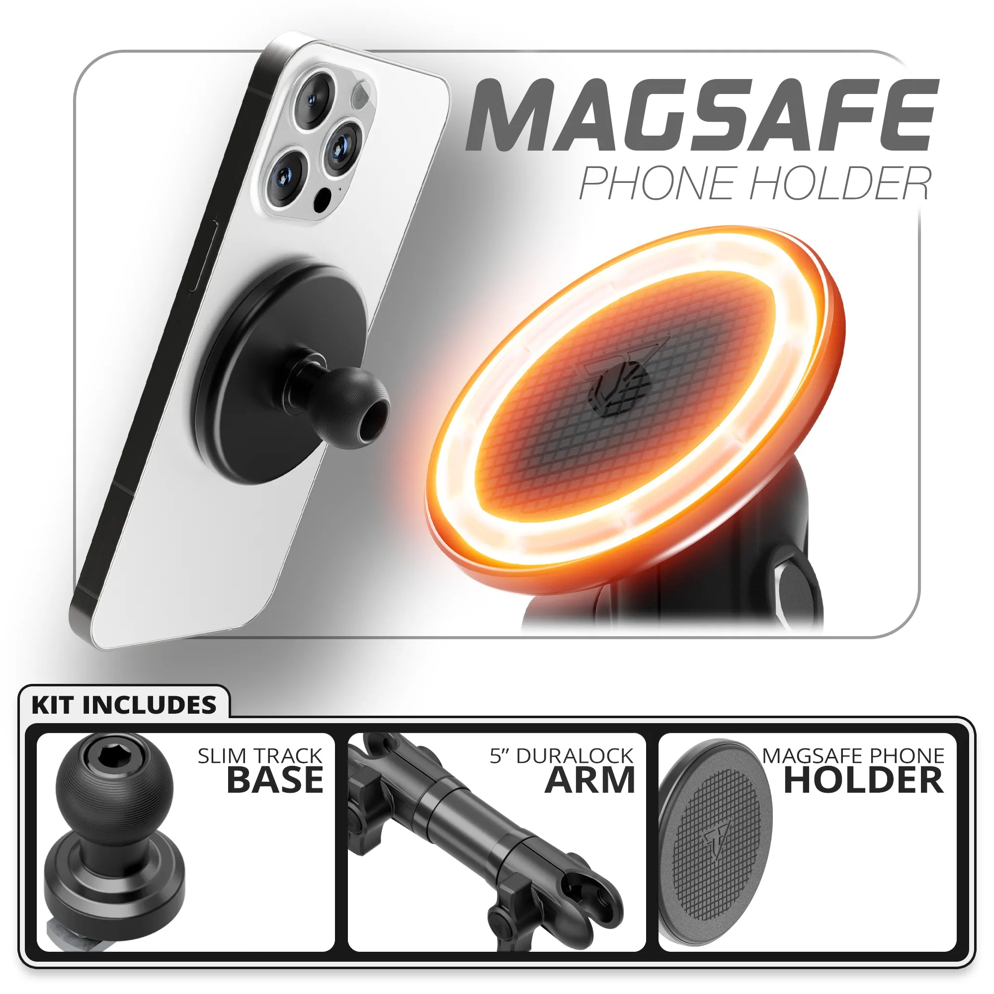 MagSafe Phone Holder  | TRAXX™ - Slim Track Base | 5" DuraLock Arm