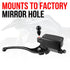 Black Motorcycle Camera Holder | Mirror Hole Mount - M10 x 1.25 Fine Thread Ball | 3.5" DuraLock™ Arm